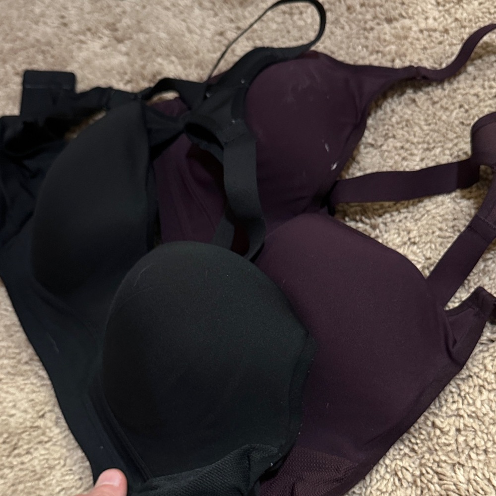 Victoria's Secret Black and Plum Padded Sports Bra Duo - Picture 7 of 7